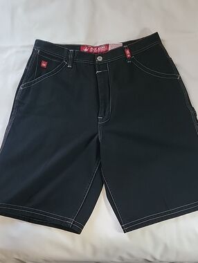 JNCO First Class Originals Black Carpenter Shorts Embroidered Crown Logo 38